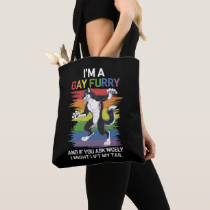 Ich bin ein schwuler Fellfuchs Regenbogen-LGBTQ-St Tasche