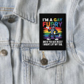 Ich bin ein schwuler Furry-Regenbogen-Fuchs-Wolf-P Button (Insitu)