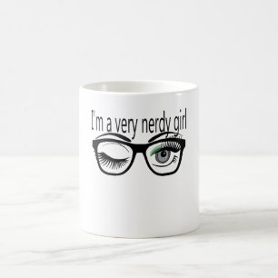 Ich bin ein sehr Nerdy Girl mit grünem Augschatten Kaffeetasse