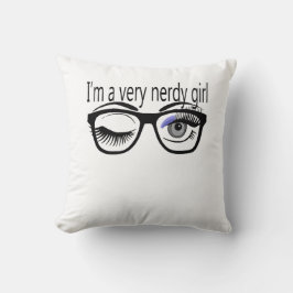 Ich bin ein sehr Nerdy Girl mit Periwinkle Eye Sha Kissen