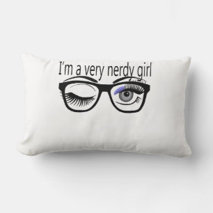 Ich bin ein sehr Nerdy Girl mit Periwinkle Eye Sha Lendenkissen