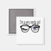 Ich bin ein sehr Nerdy Girl mit Periwinkle Eye Sha Magnet (Vorderseite/Rückseite)