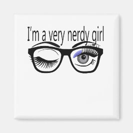 Ich bin ein sehr Nerdy Girl mit Periwinkle Eye Sha Magnet