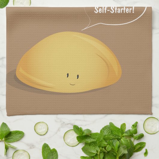 Ich bin ein Selbststarter-Rohbrot Geschirrtuch (Gefaltet)