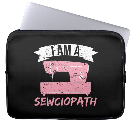 Ich bin ein Sewciopath Sewing Quilting Laptopschutzhülle (Vorderseite)