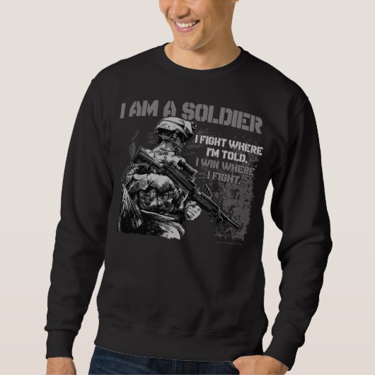 Ich bin ein Soldat auf dem schwarzen Sweatshirt (Vorderseite)