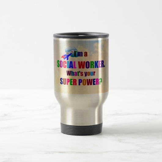 "Ich bin ein Sozialarbeiter" beliebtes Design, Reisebecher (Mittel)