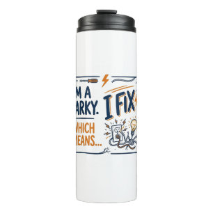 Ich bin ein Sparky-Elektriker-Geschenk Thermosbecher