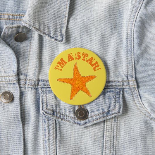 Ich bin ein Star (Fisch) Starfish Beach Vacation O Button (Beispiel)