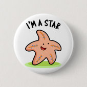 Ich bin ein Star Funny Starfish Pun Button (Vorderseite)