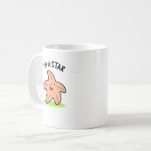 Ich bin ein Star Funny Starfish Pun Kaffeetasse (Vorderseite Links)