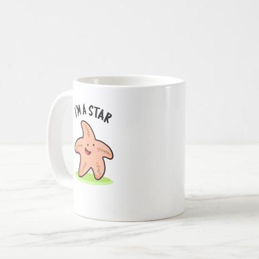 Ich bin ein Star Funny Starfish Pun Kaffeetasse (Vorderseite Links)
