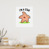 Ich bin ein Star Funny Starfish Pun Poster (Küche)
