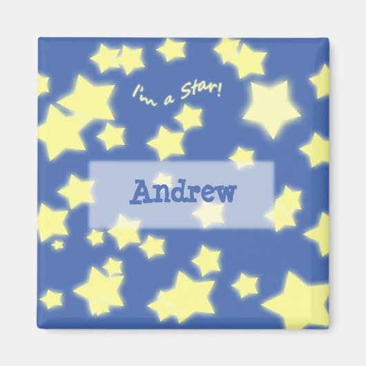 Ich bin ein Star! Name Blau/Gelb Magnet (Vorne)