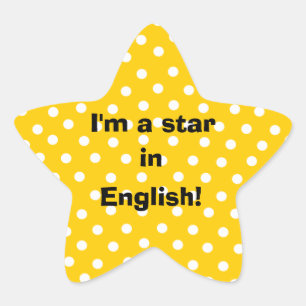 Ich bin ein Stern auf Englisch anpassbare Aufklebe Stern-Aufkleber