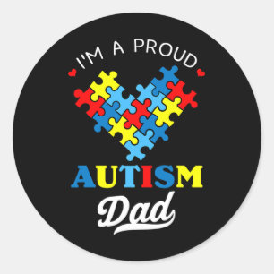 Ich bin ein stolzer Autism Dad Autism Awareness Va Runder Aufkleber
