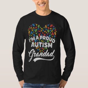 Ich bin ein stolzer Autism Großvater Autism Puzzle T-Shirt
