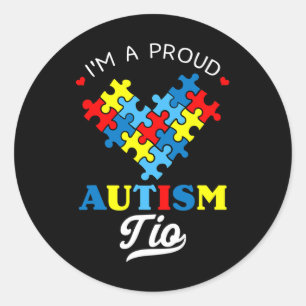 Ich bin ein stolzer Autism Tio Autism Bewusstsein  Runder Aufkleber