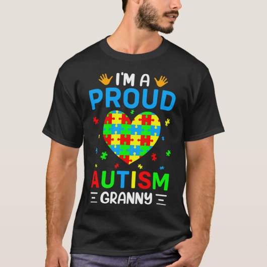 Ich bin ein stolzer Autismus Granny Autismus Bewus T-Shirt (Vorderseite)