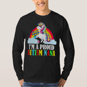 Ich bin ein stolzer Autismus Nana Mama Unicorn Fam T-Shirt