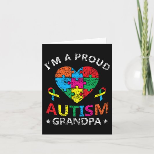 Ich bin ein stolzer Autismus Opa Support Autists A Karte (Vorderseite)