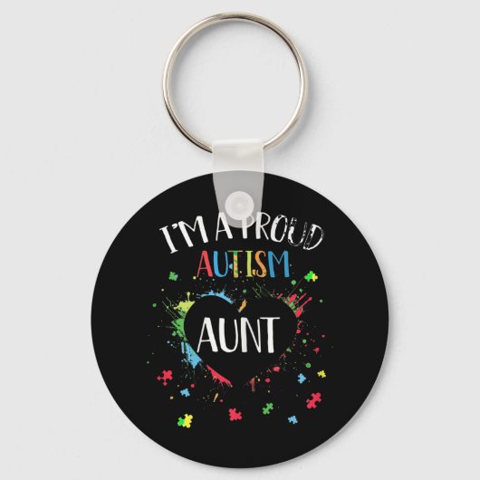 Ich bin ein stolzer Autismus Tante Autismus Awaren Schlüsselanhänger (Vorderseite)