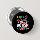 Ich bin ein stolzer Autismus Tante Autismus Bewuss Button (Vorne & Hinten)