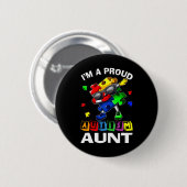 Ich bin ein stolzer Autismus Tante Autismus Bewuss Button (Vorne & Hinten)