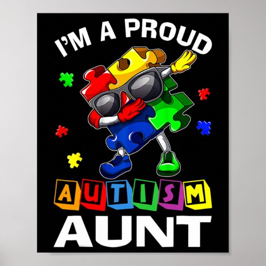 Ich bin ein stolzer Autismus Tante Autismus Bewuss Poster (Vorne)