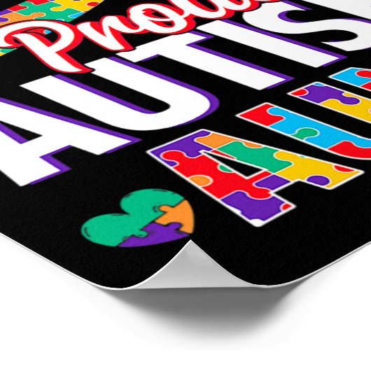 Ich bin ein stolzer Autismus Tante Autismus Bewuss Poster (Ecke)