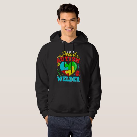 Ich bin ein stolzer Autismus Welder Puzzle Herz Au Hoodie (Vorne ganz)