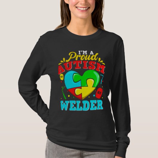 Ich bin ein stolzer Autismus Welder Puzzle Herz Au T-Shirt (Vorderseite)