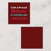 Ich bin ein stolzer Boss des Freakens Phantastisch Begleitkarte (Vorne/Hinten)