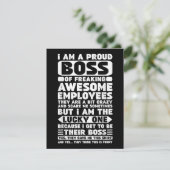 Ich bin ein stolzer Boss des Freakens Phantastisch Begleitkarte (Stehend Vorderseite)