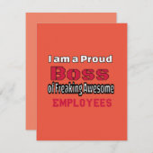 Ich bin ein stolzer Boss des Freakens Phantastisch Dankeskarte (Vorne/Hinten)