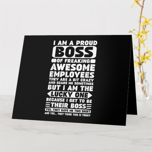 Ich bin ein stolzer Boss des Freakens Phantastisch Karte (Gelbe Blume)