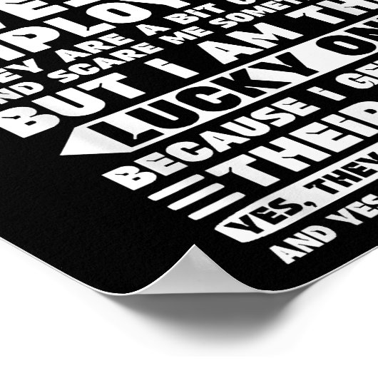 Ich bin ein stolzer Boss des Freakens Phantastisch Poster (Ecke)