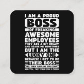 Ich bin ein stolzer Boss des Freakens Phantastisch Quadratische Visitenkarte (Rückseite)