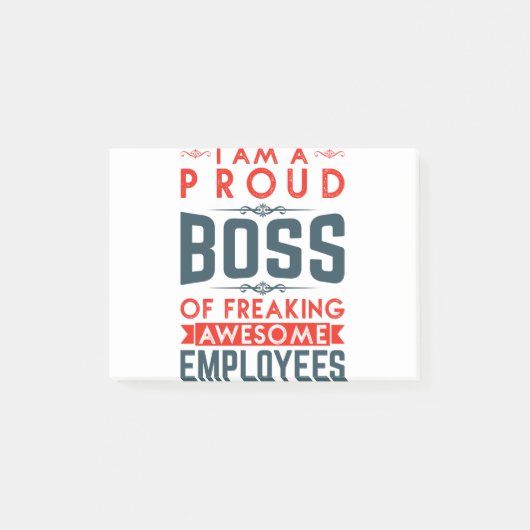 Ich bin ein stolzer Boss, Phantastische Mitarbeite Post-it Klebezettel (Vorderseite)