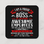 Ich bin ein stolzer Boss, Phantastische Mitarbeite Quadratische Visitenkarte (Rückseite)