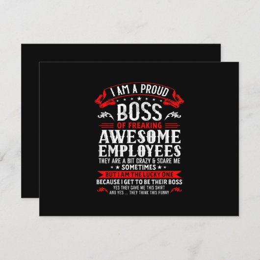 Ich bin ein stolzer Boss, Phantastische Mitarbeite RSVP Karte (Vorne/Hinten)