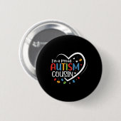 Ich bin ein stolzer Cousin Liebesherz Autismus-Bew Button (Vorne & Hinten)