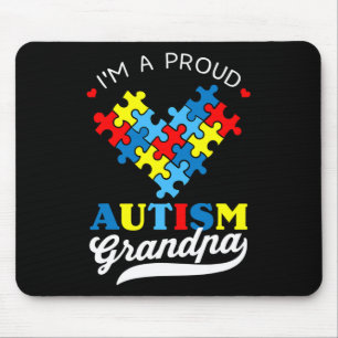 Ich bin ein stolzer Opa Autismus-Bewusstsein Herz Mousepad