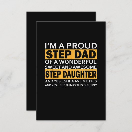Ich bin ein stolzer Vater einer wunderbaren Step-T RSVP Karte (Vorne/Hinten)