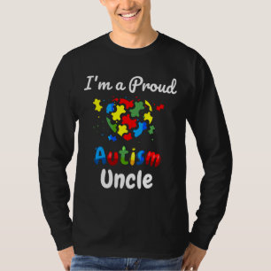 Ich bin ein stolzes Autismus-Onkel Mens-Herz-Rätse T-Shirt