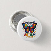 Ich bin ein stolzes Autismus-Tantentum-Bewusstsein Button (Vorne & Hinten)