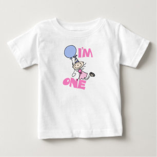 Ich bin ein Strichmännchen Mädchen zum Geburtstag Baby T-shirt