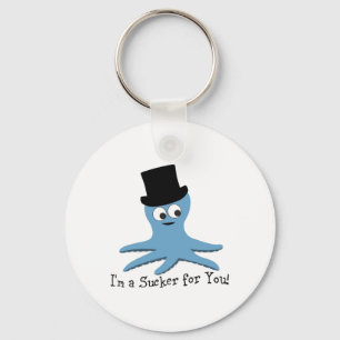 Ich bin ein Sucker für dich! Blauer Kraken Schlüsselanhänger