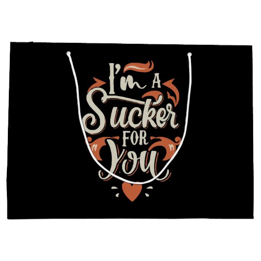 Ich bin ein Sucker für dich Große Geschenktüte (Rückseite)