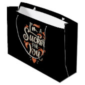 Ich bin ein Sucker für dich Große Geschenktüte (Rückseite Schrägansicht)